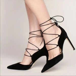 Black lace up helaine pumps by Sam Edelman size 10